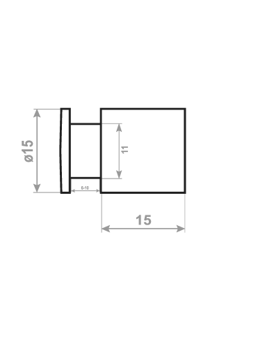 Dystanse montażowe 15x15 mm rys tech