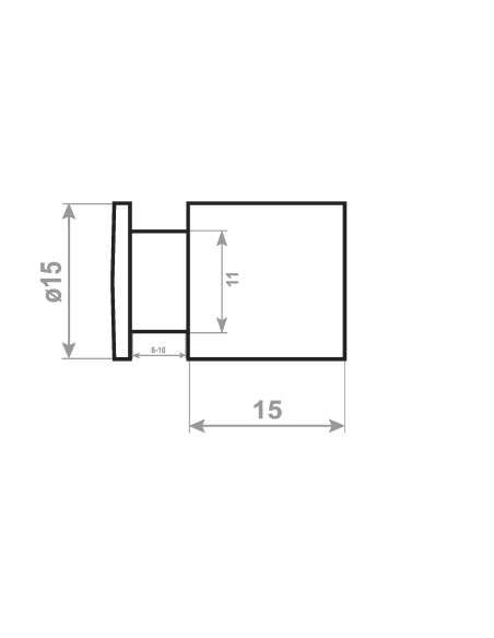 Dystanse montażowe 15x15 mm rys tech