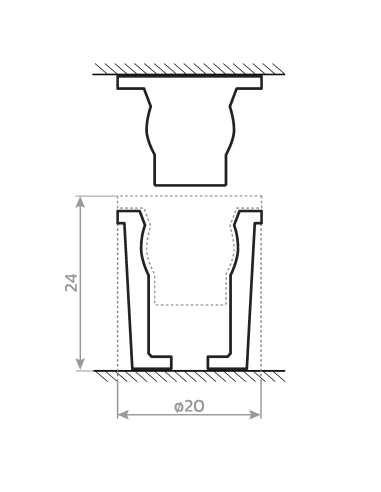 dystanse na klej rys tech duże
