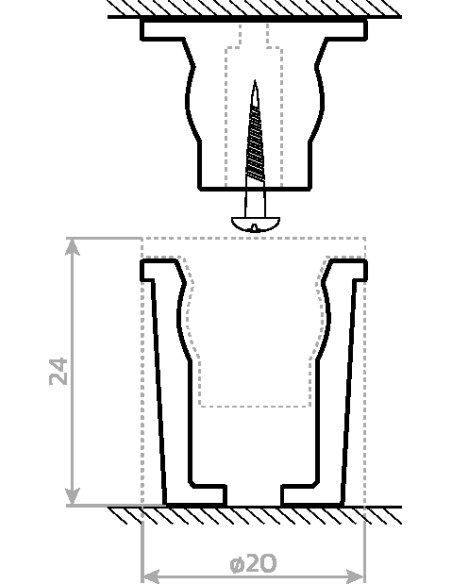 Dystanse przywiercane do liter - 20x24