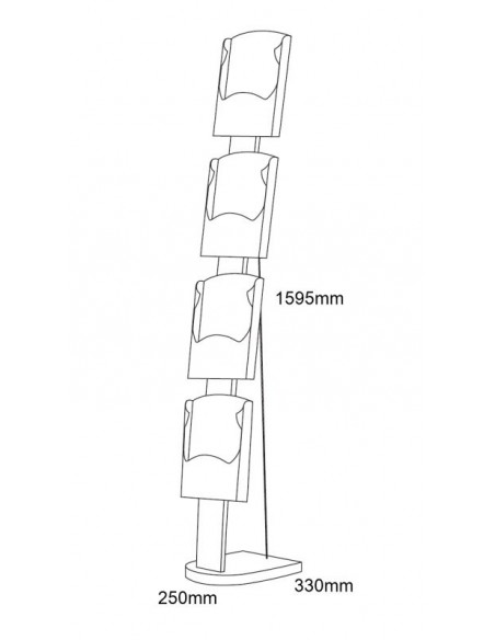 Stojak na ulotki Solidzip wymiary