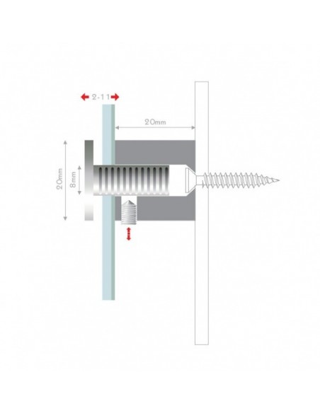 Dystanse Fisso Steel - 13x15 | 13x30 | 15x15 | 20x20 | 25x25 | 50x50