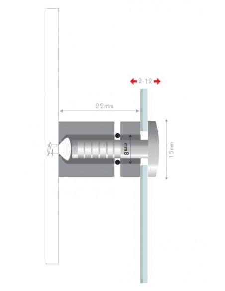Śruba dystansowa - Fisso Fixxo Steel 15x22