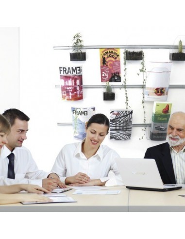 Kieszenie na ulotki zawieszane na szynie Dacapo