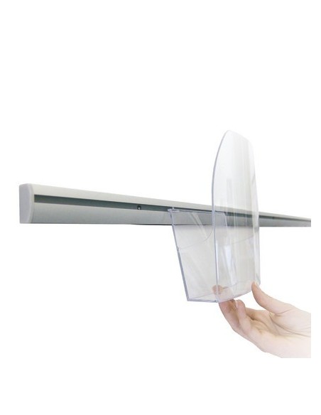 Kieszenie na ulotki zawieszane na szynie Dacapo