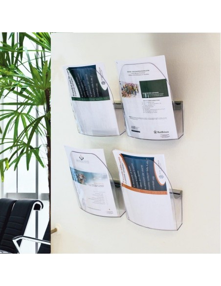 Kieszenie na ulotki zawieszane na szynie Dacapo