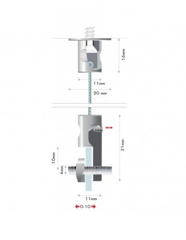 Zawiesie sufitowe Fly Lean Maestro
