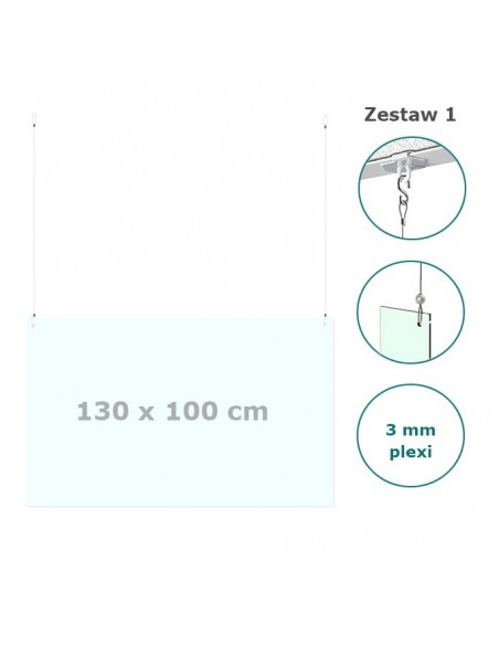 Osłona antywirusowa do podwieszenia 130 x 100 cm