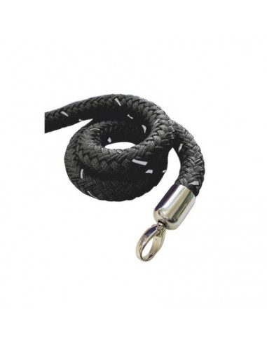 Czarny sznur z zakończeniami chrom