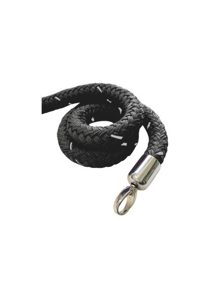 Czarny sznur z zakończeniami chrom