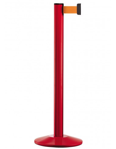 Słupek odgradzający z taśmą czerwony Słupek odgradzający z taśmą czerwony