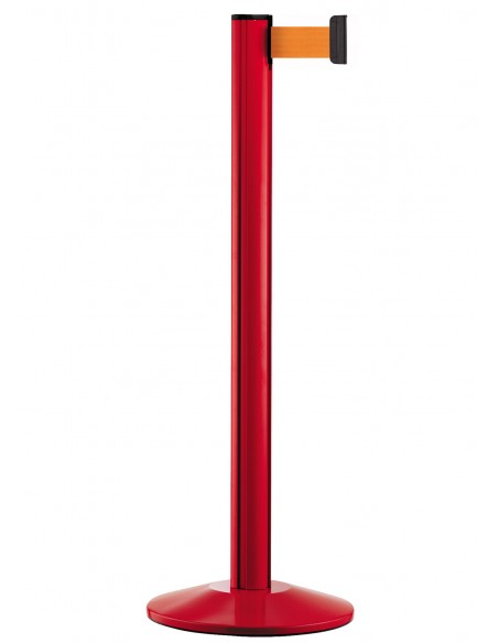 Słupek odgradzający z taśmą czerwony Słupek odgradzający z taśmą czerwony