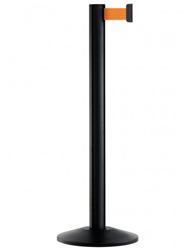 Słupek odgradzający z taśmą czarny Słupek odgradzający z taśmą czarny