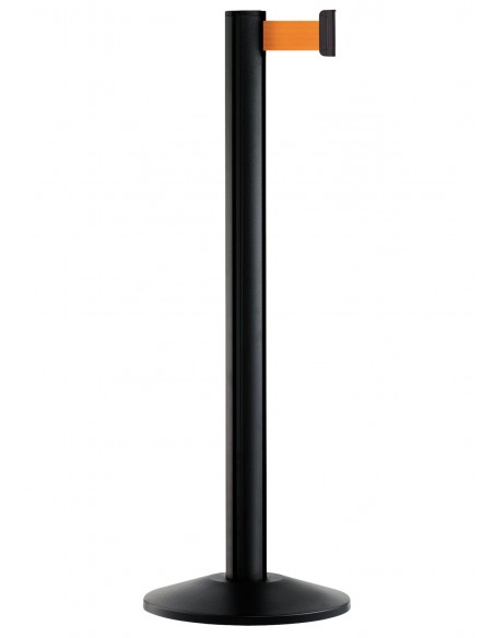 Słupek odgradzający z taśmą czarny Słupek odgradzający z taśmą czarny