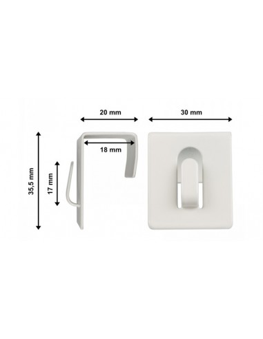 Wymiary klipsa do oprawy okiennej