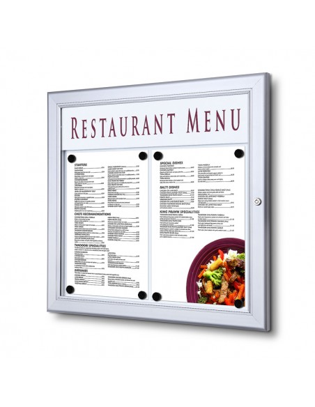Zewnętrzna gablota na menu pozioma 2 x A4