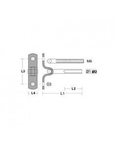 Uchwyt ścienny z ruchomym zaciskiem linki 4 mm 2