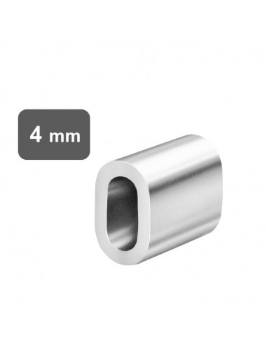 Aluminiowy zacisk / okucie na linkę 4 mm