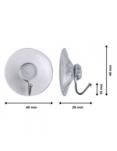 przyssawki z haczykiem - wymiary