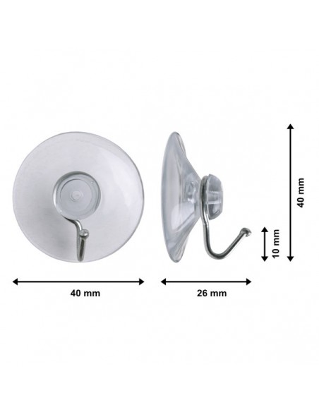 przyssawki z haczykiem - wymiary