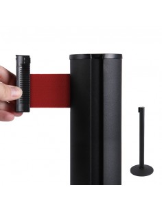 Słupek Black Barrier z czerwoną taśmą 2,7 m 2
