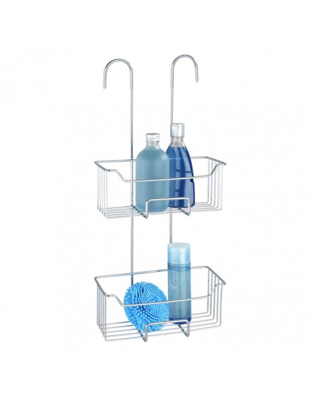 Podwójna półka zawieszana na baterii prysznicowej