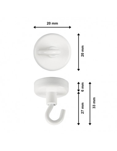 Haczyk sufitowy na magnes 2 kg - wymiary