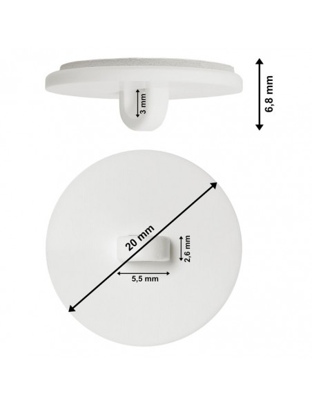Samoprzylepny uchwyt sufitowy - wymiary