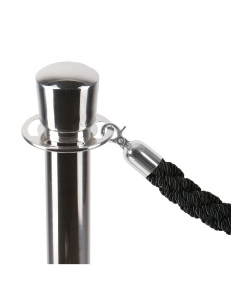 Słupek odgradzający chrom ze sznurem